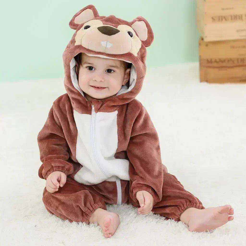 Baby Rompers Winter Lion Costume For Girls Boys Toddler Animal Jumpsuit Infant Clothes Pajamas Kids Overalls
