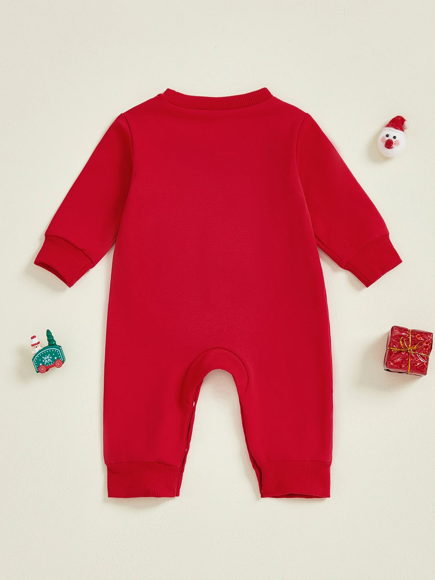 Infant Romper Cute Long Sleeve Crew Neck Embroidery Dinosaur Print Jumpsuit for Baby Boys Girls Christmas Outfit