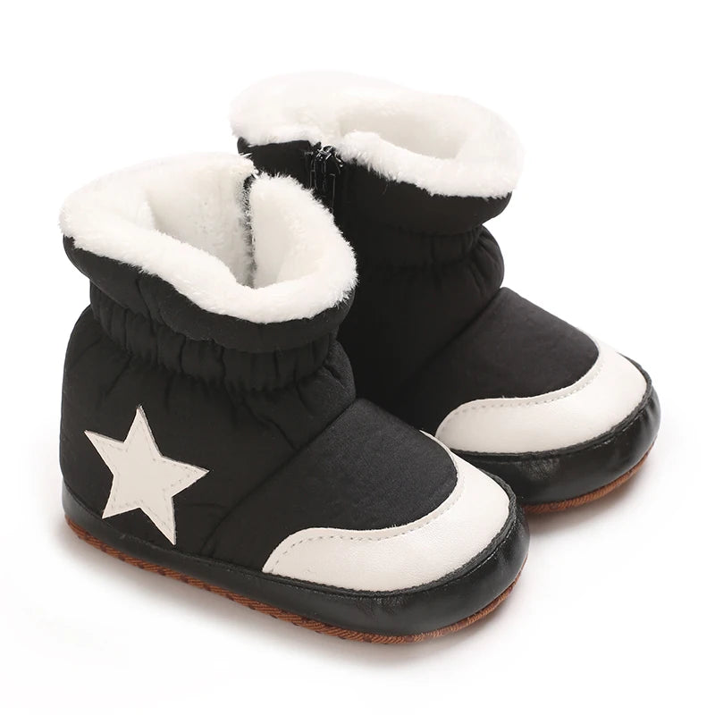 "Baby Winter Snow Boots 0-18M - Plush Ankle Protection | Soft Sole Warm Booties | First Walking Shoes"