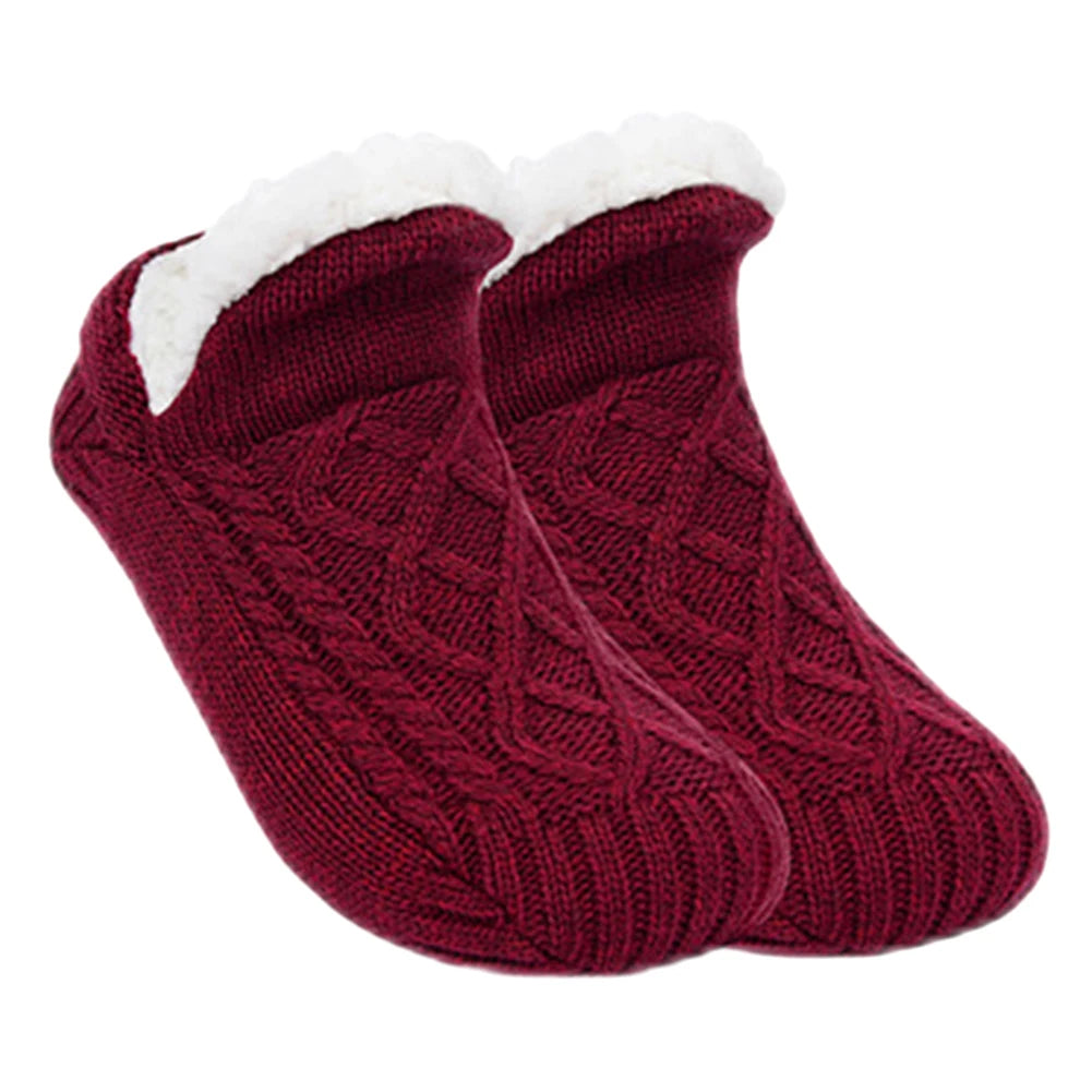 Fleece Floor Socks Cozy Thermal Velvet Socks Bottom Spot Glue Thickened Socks Slipper Socks Fluffy Warm Socks Indoor Home Socks