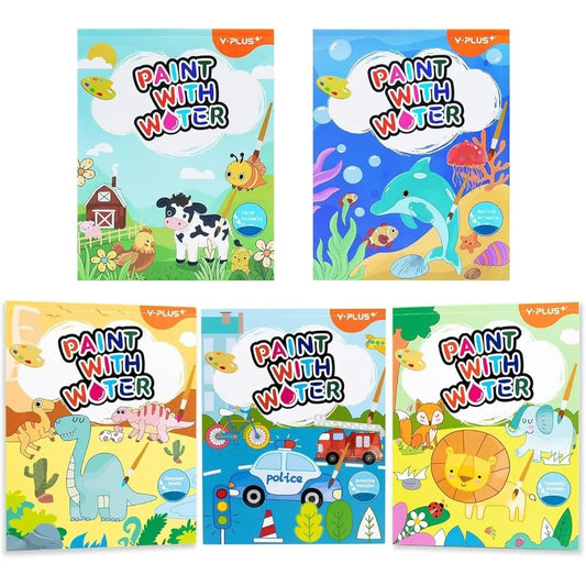 Interactive Watercolor Painting Books for Toddlers and Educational Art Craft Toys with 5 Engaging Themes Waterproof Paper Easyt