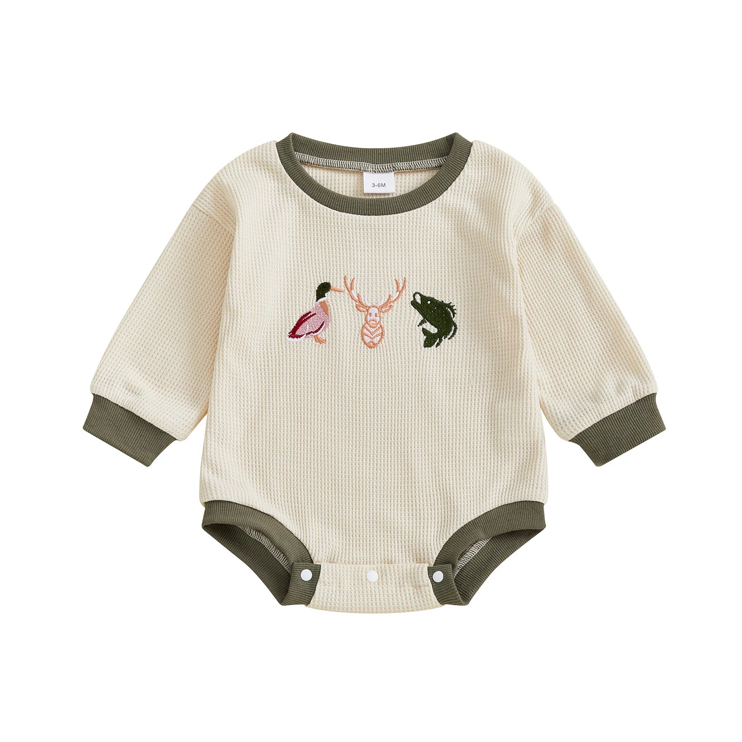Infant Unisex Hooded Romper with Bear Print and Zipper Closure Cozy Winter Outfit for Baby Boy Girl Warm Clothes