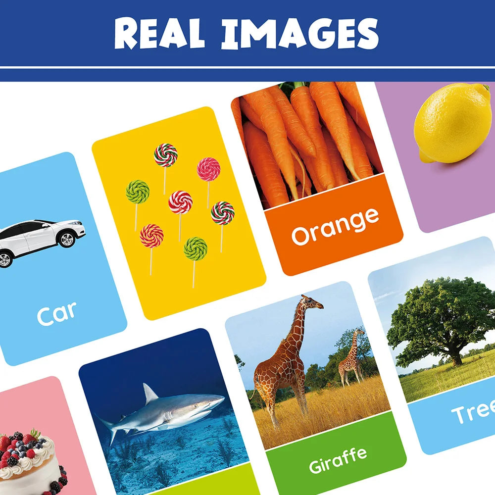 Flash Cards for Toddlers, 84 Double-Sided Educational Flashcards, Alphabet, Number, Objects Learning Cards for Kids