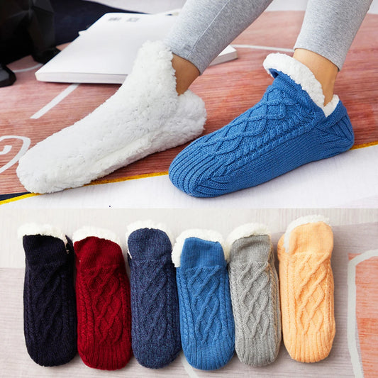 Fleece Floor Socks Cozy Thermal Velvet Socks Bottom Spot Glue Thickened Socks Slipper Socks Fluffy Warm Socks Indoor Home Socks