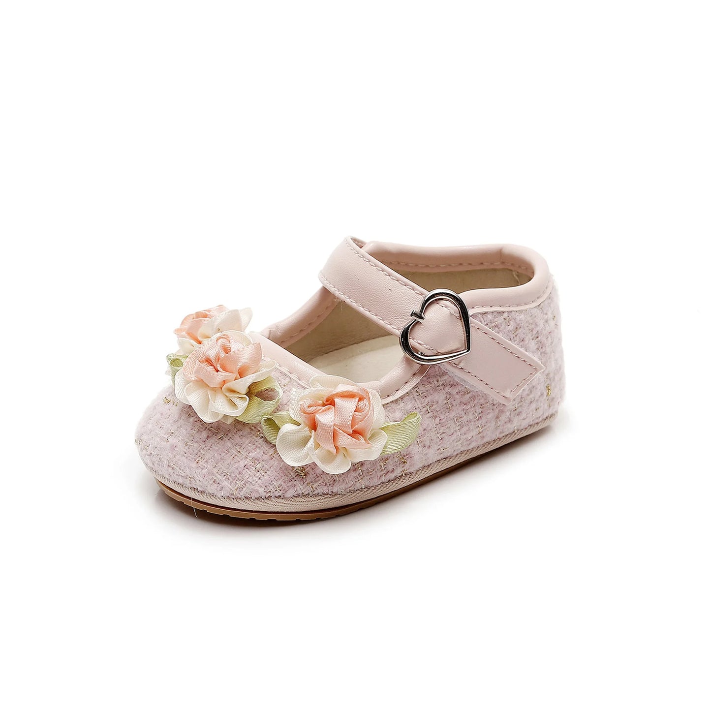 Cute Baby Girls Floral Princess Shoes with Non-Slip Sole Soft First Walker Shoes for Toddlers Adorable Toddler Shoes