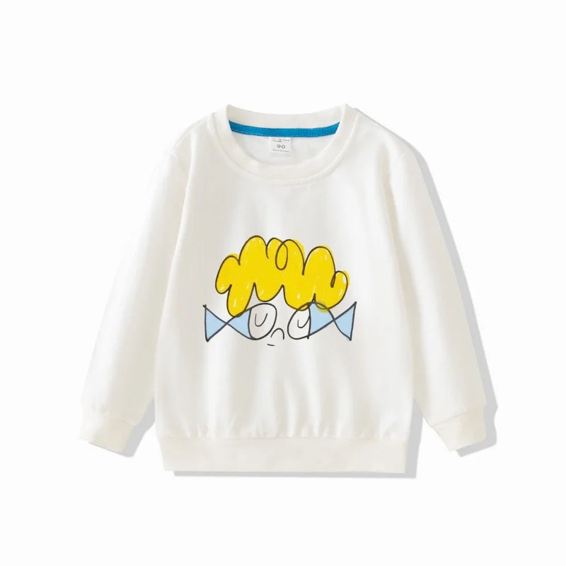 autumn full sleeve kids crewneck printed sweatshirts pull over children's hoodies boys clothing girls tops