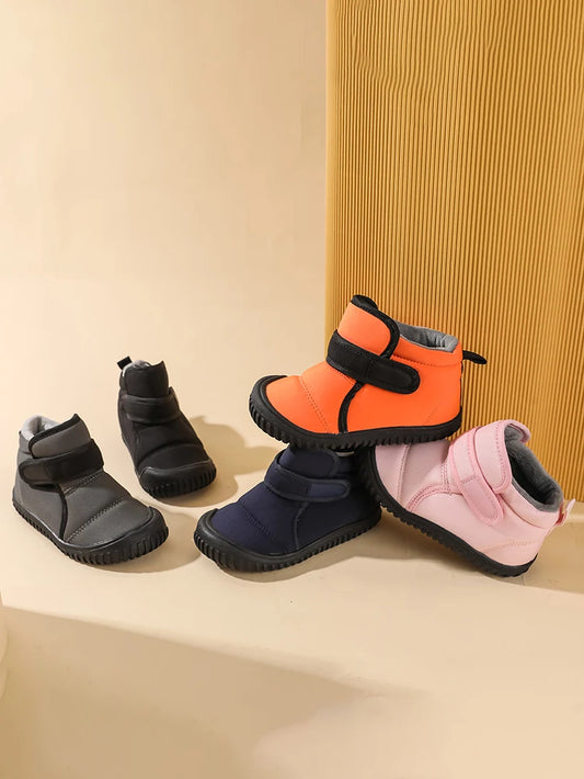 High Quality Kids Snow Boots Outdoor Anti-slip Waterproof Soft Plush Winter Short Boots Boys Warm Plush Boots