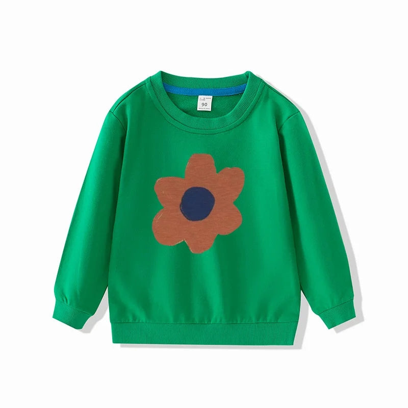 autumn full sleeve kids crewneck printed sweatshirts pull over children's hoodies boys clothing girls tops