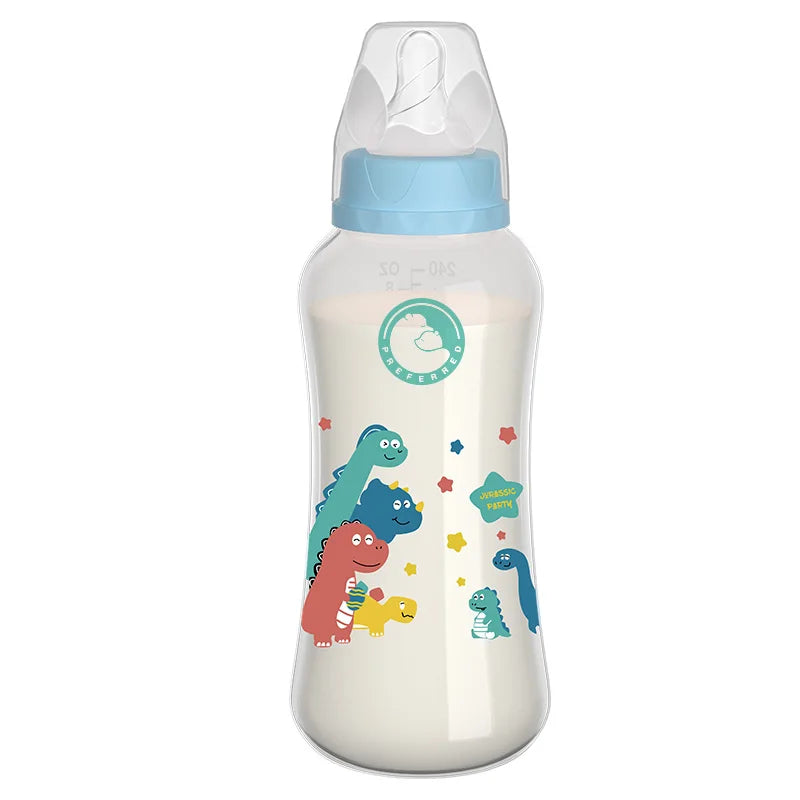 2025 New 150/240ML Baby PP Bottle Wide Mouth Newborn Baby Bottle with Handle Baby Milk Bottle Newborn Pattern Baby Cup BPA Free