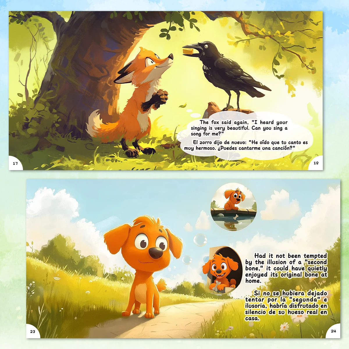 Children's Bilingual Fable Storybook Set - English-Spanish Edition | Complete Set of 5 Classic Fables