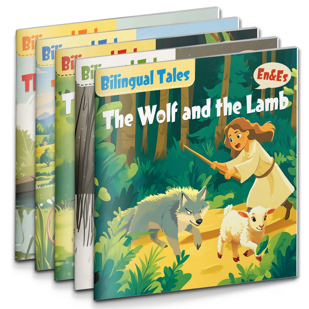 Children's Bilingual Fable Storybook Set - English-Spanish Edition | Complete Set of 5 Classic Fables