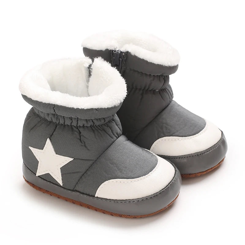 "Baby Winter Snow Boots 0-18M - Plush Ankle Protection | Soft Sole Warm Booties | First Walking Shoes"
