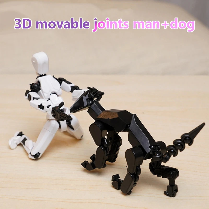 3D Multi-Jointed Movable Shapeshift Robot Joint Dog Creative Printed Mannequin Dummy Action Model Doll Toys for Children's Gifts