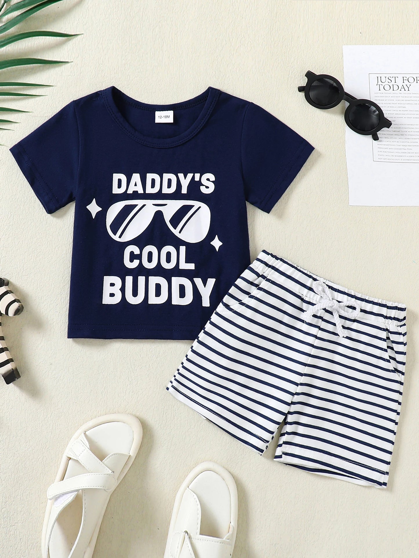 Toddler Boy Outfits 12M-5T Toddler Short Sleeve + Shorts 2 Sets Baby Boys Clothes