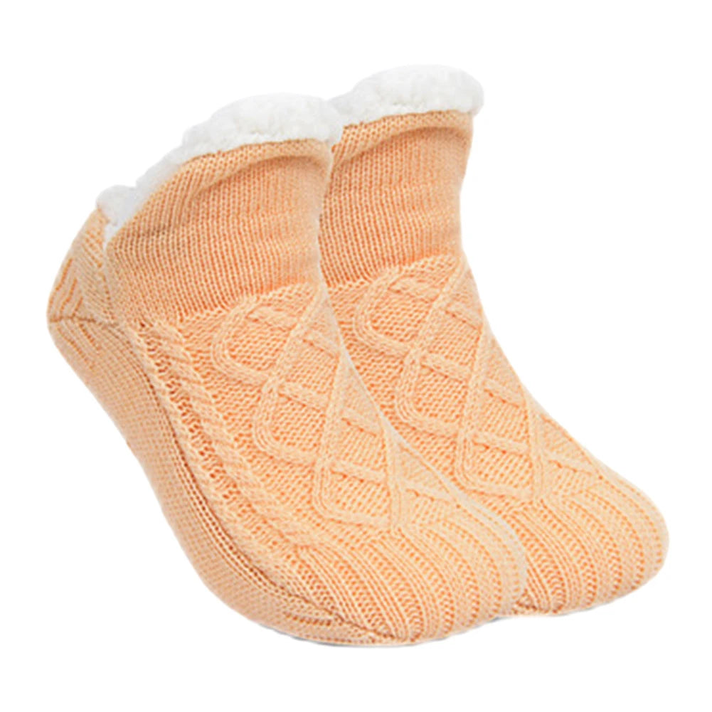 Fleece Floor Socks Cozy Thermal Velvet Socks Bottom Spot Glue Thickened Socks Slipper Socks Fluffy Warm Socks Indoor Home Socks