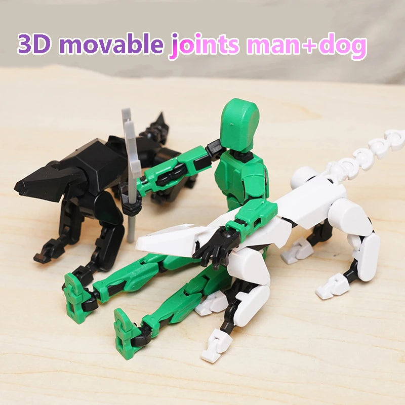 3D Multi-Jointed Movable Shapeshift Robot Joint Dog Creative Printed Mannequin Dummy Action Model Doll Toys for Children's Gifts