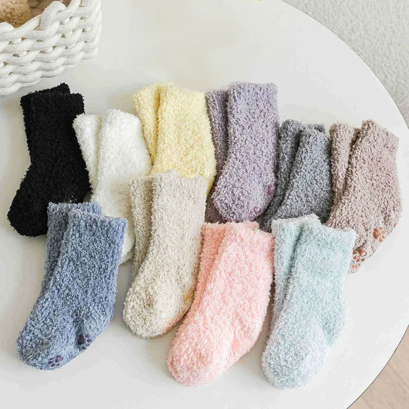 Winter Thick Newborn Socks Coral Fleece Warm Kids Leg Warmers Girls Boys Toddler Soft Baby Autumn Anti-slip Children Plus Stuff