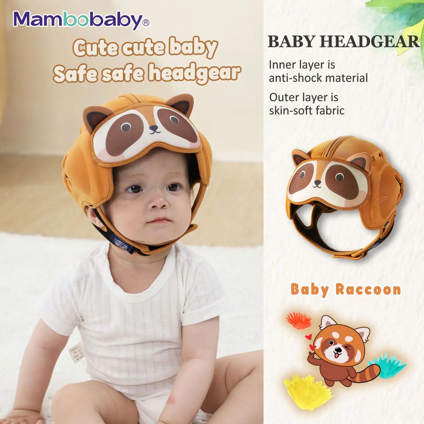 Safe Anti-Shock Baby Helmet Toddler Head Protector Headgear for Infant Learn Crawl, Walk Prevent Injury from Bump Fall