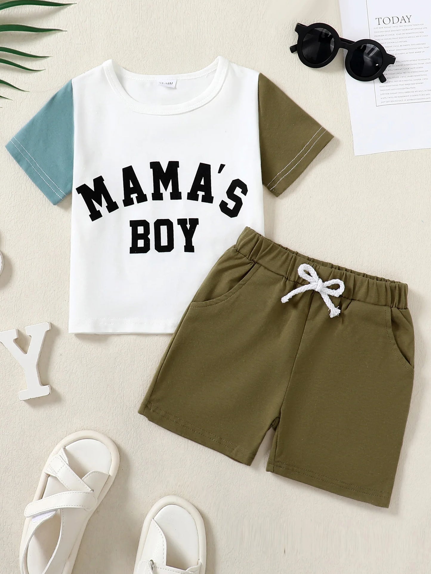 Toddler Boy Outfits 12M-5T Toddler Short Sleeve + Shorts 2 Sets Baby Boys Clothes