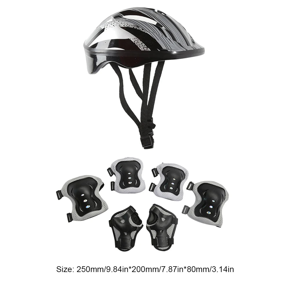 Kids Bike Helmet Knee Elbow Wrist Pads Helmet with Protective Gear Set for Bicycle Cycling Skateboard Scooter Skating Sports