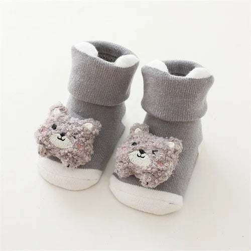 0-3Years Newborn Baby Girl Boy Socks Cute Cartoon Animal Socks Non-slip Toddler Floor Socks Winter Thicken Warm Socks for Infant
