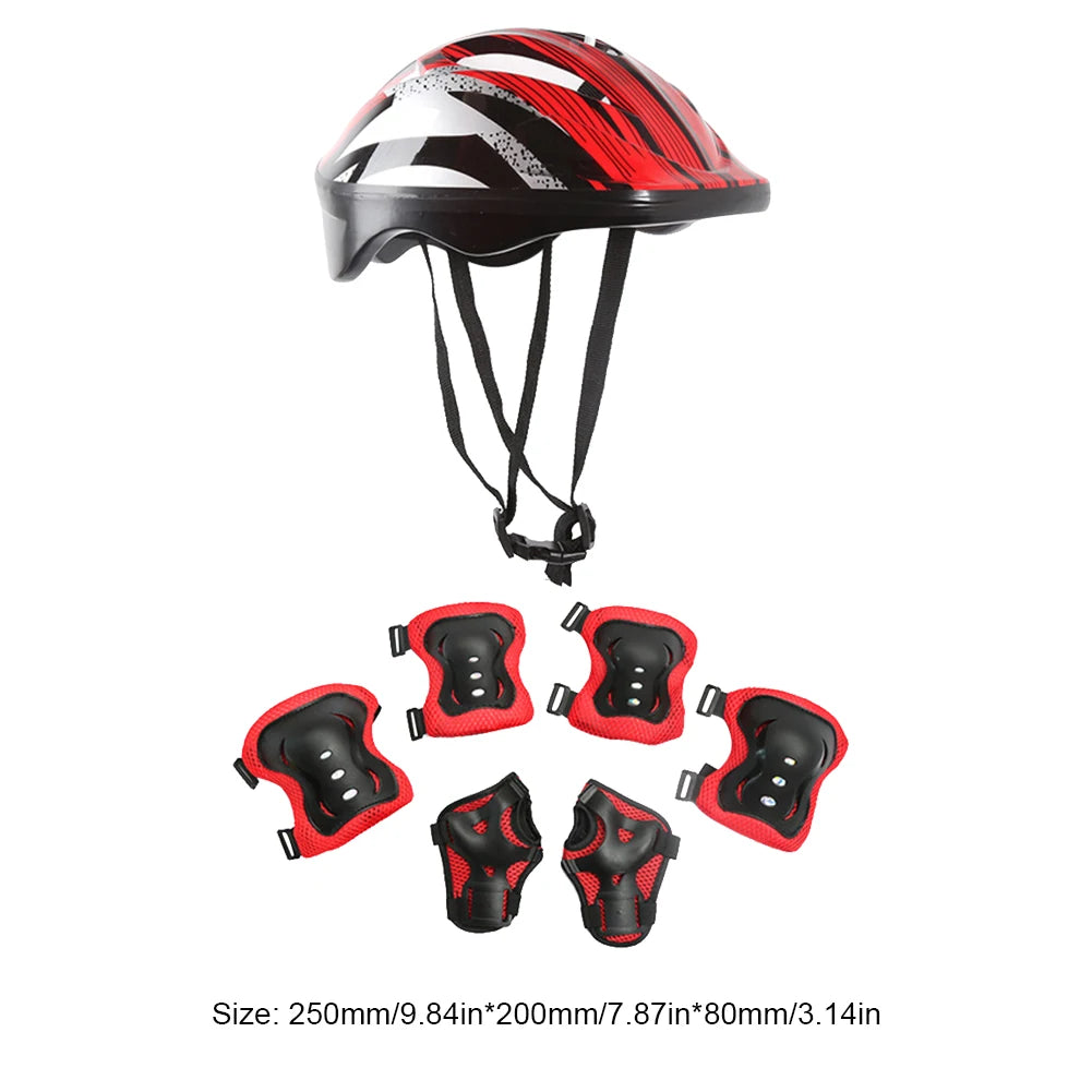 Kids Bike Helmet Knee Elbow Wrist Pads Helmet with Protective Gear Set for Bicycle Cycling Skateboard Scooter Skating Sports