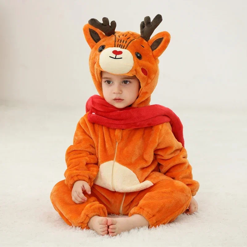 Baby Rompers Winter Lion Costume For Girls Boys Toddler Animal Jumpsuit Infant Clothes Pajamas Kids Overalls