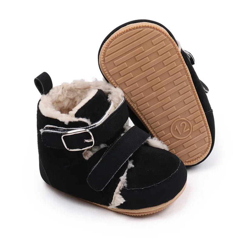 Infant Girls Winter Snow Boots Soft Sole Warm Ankle Booties for Newborn Toddler Baby Walking Shoes Cute Cozy Footwear