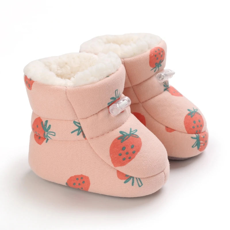 Winter Baby Boots Cartoon Soft Sole Anti-Slip Warm Toddler Shoes Boys Girls Cute Infant Walking Booties"