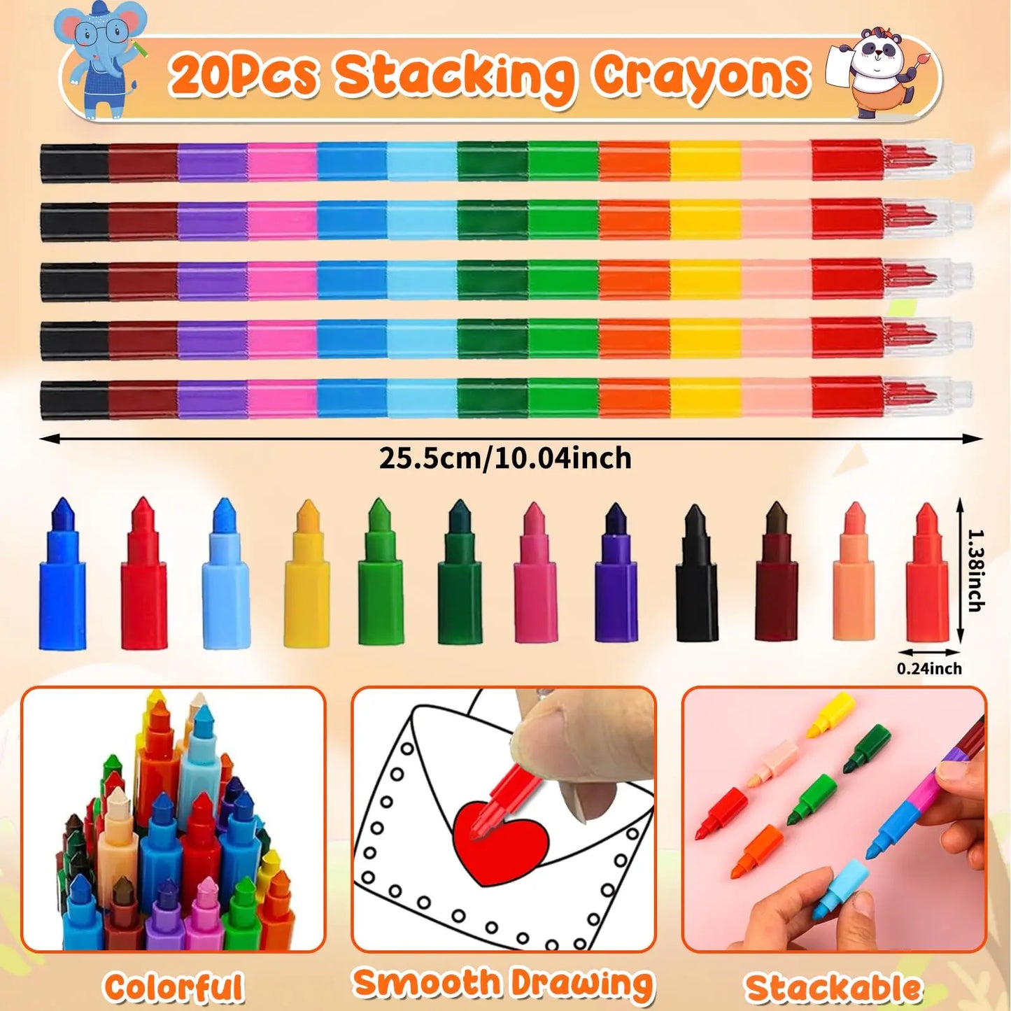 20 Pack Coloring Books for Kids with 20 Stacking Crayons Set Mini Coloring Books Bulk for Kids Ages 2-4-8-12 Small Activity Book