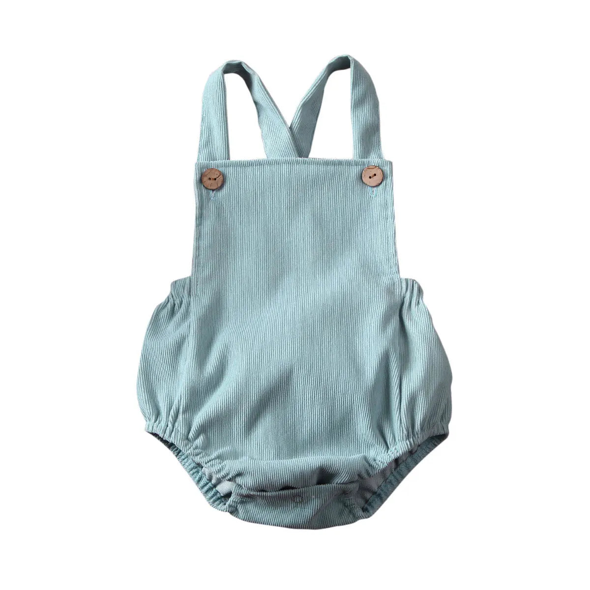Boys Girls Solid Color Corduroy Sleeveless Jumpsuits
