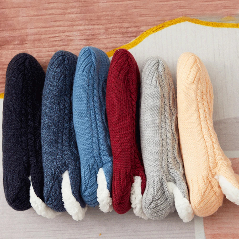 Fleece Floor Socks Cozy Thermal Velvet Socks Bottom Spot Glue Thickened Socks Slipper Socks Fluffy Warm Socks Indoor Home Socks