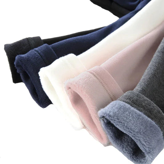 Hot Sweet Girls Pants Kids Boys Thick Warm Trousers Winter Children Casual Solid Color Soft Pants Baby Girls Leggings 2-11Years