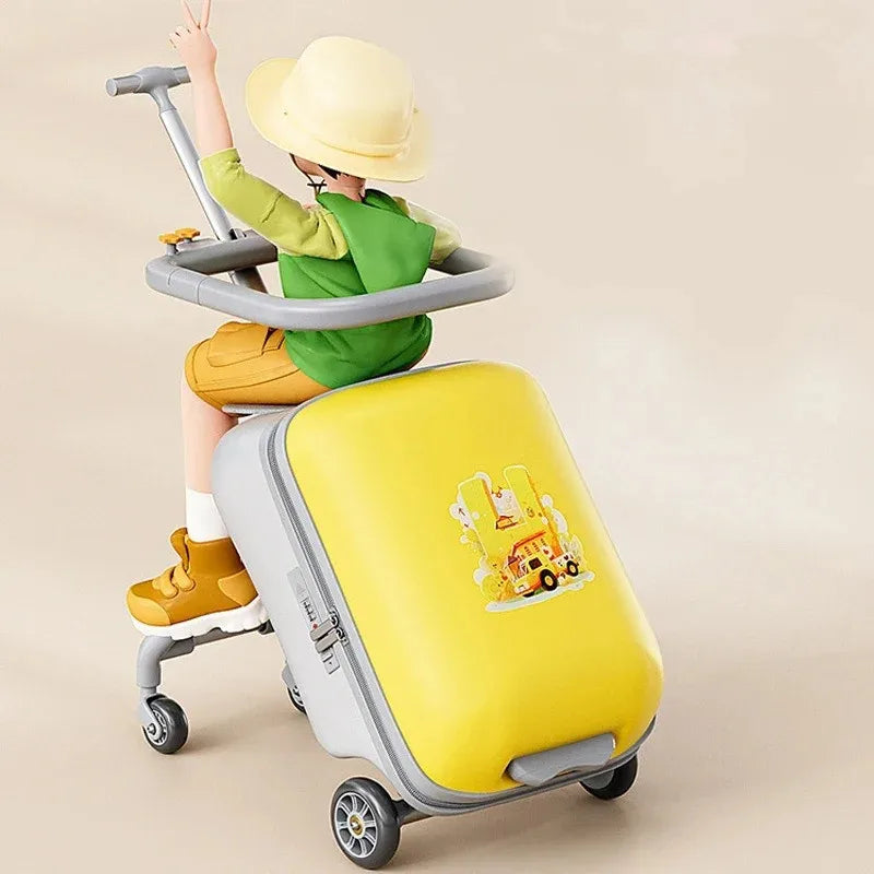Children's Luggage Case Ride and Walk Suitcase for Baby Boys Girls Stroller Carry-On Wheel Luggage Travel Bag Boarding Suitcase