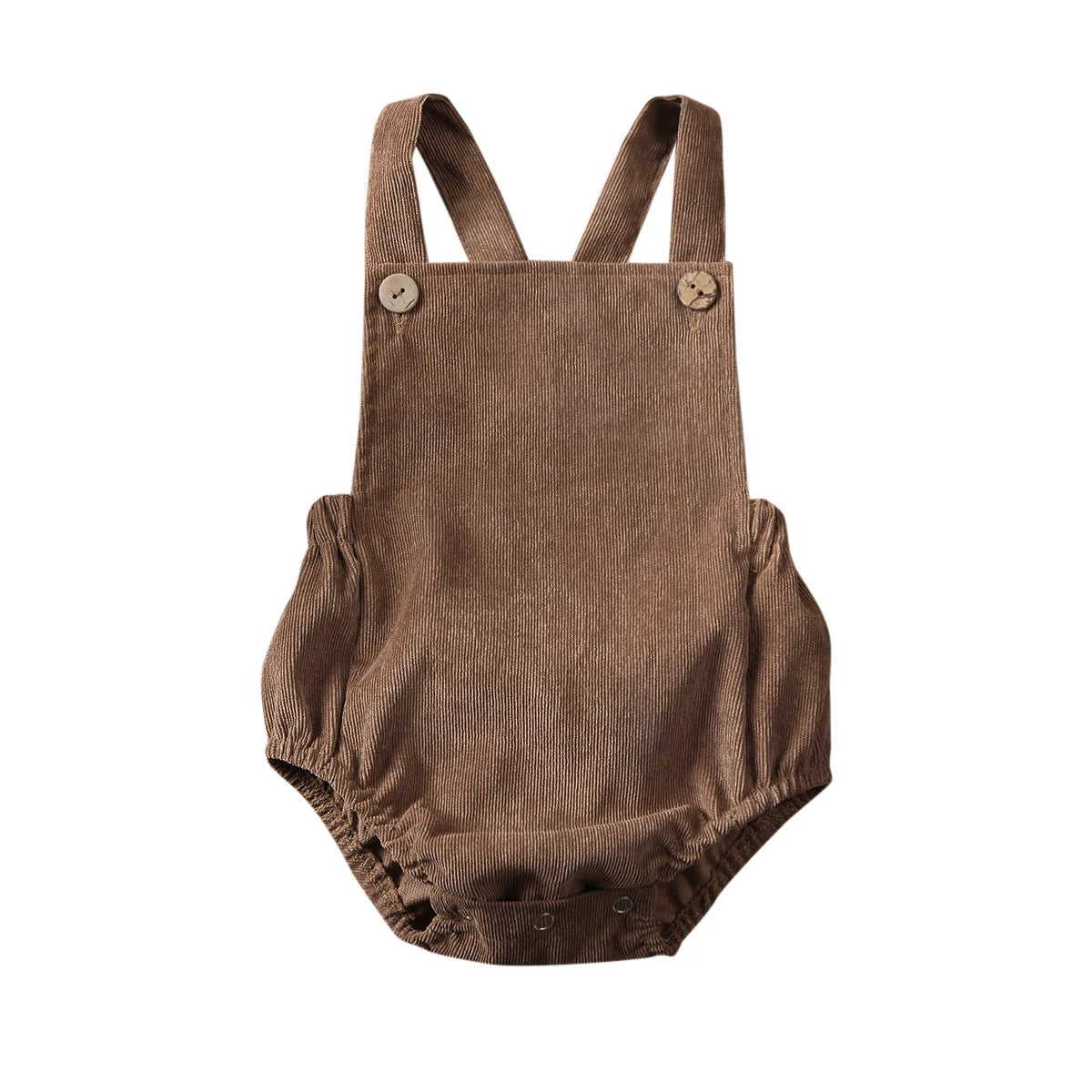 Boys Girls Solid Color Corduroy Sleeveless Jumpsuits