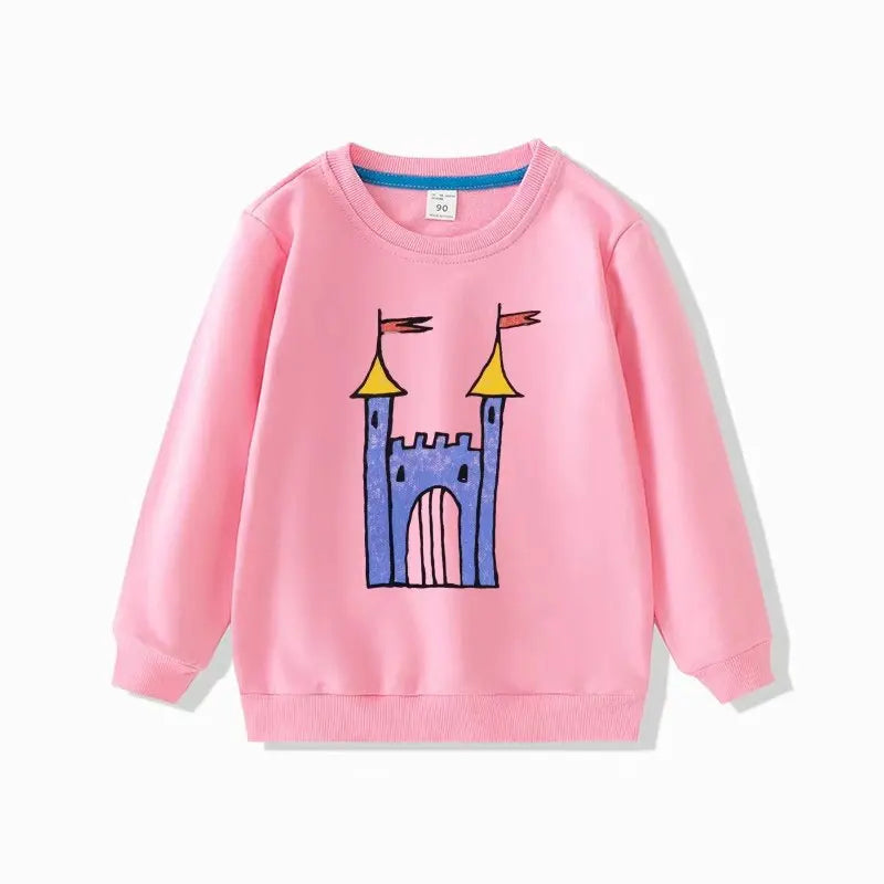 autumn full sleeve kids crewneck printed sweatshirts pull over children's hoodies boys clothing girls tops