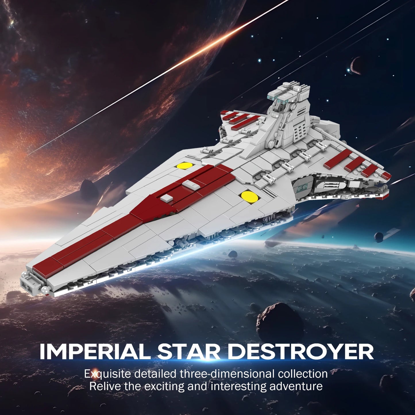 MOULD KING 21074 Starship Toys the MOC Venator Attack Cruiser Star Destroyer Building Construction Toys Set for Kids