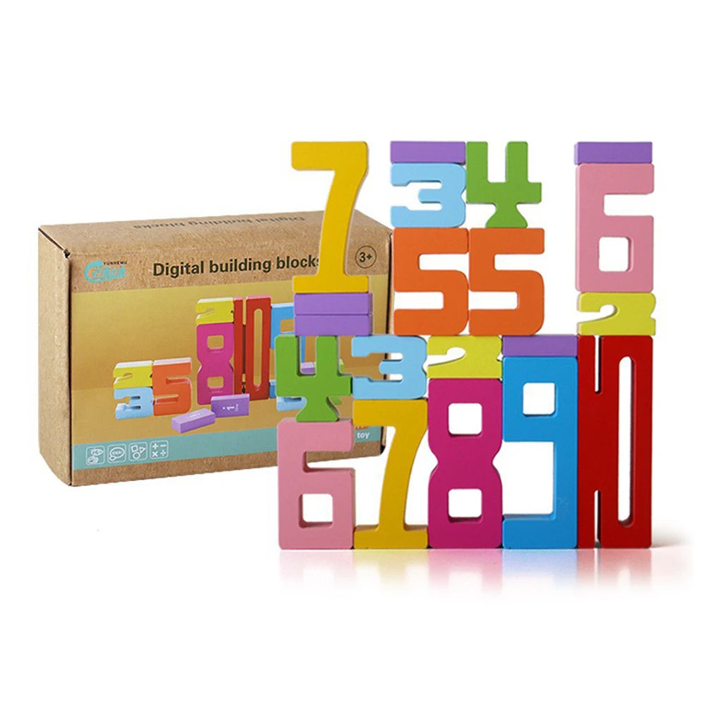 Number Stacking Blocks Preschool Learning Activities Montessori Toys Balance Competition Toy for 3+ Years Old Kids