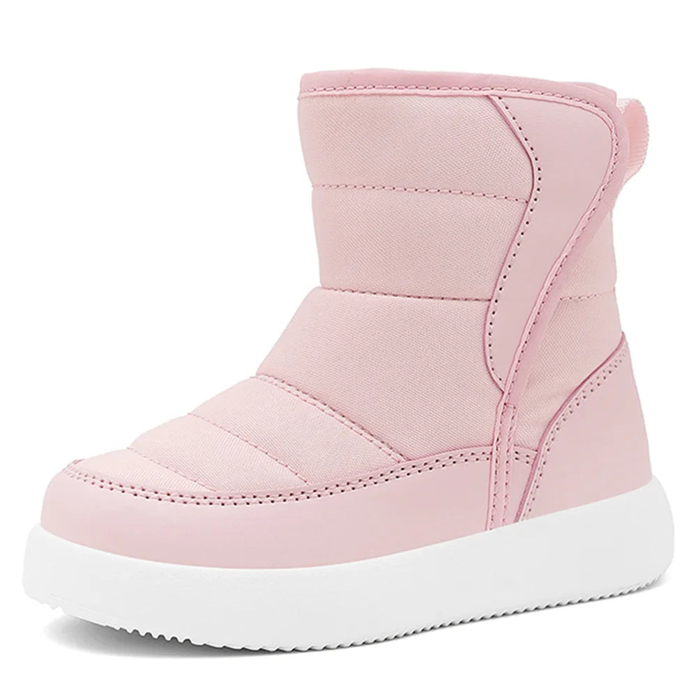 Boys Girls Snow Boots Warm Fur Lined Winter Shoes Anti-Slip Winter Boots Winter Snow Boots for Outdoor