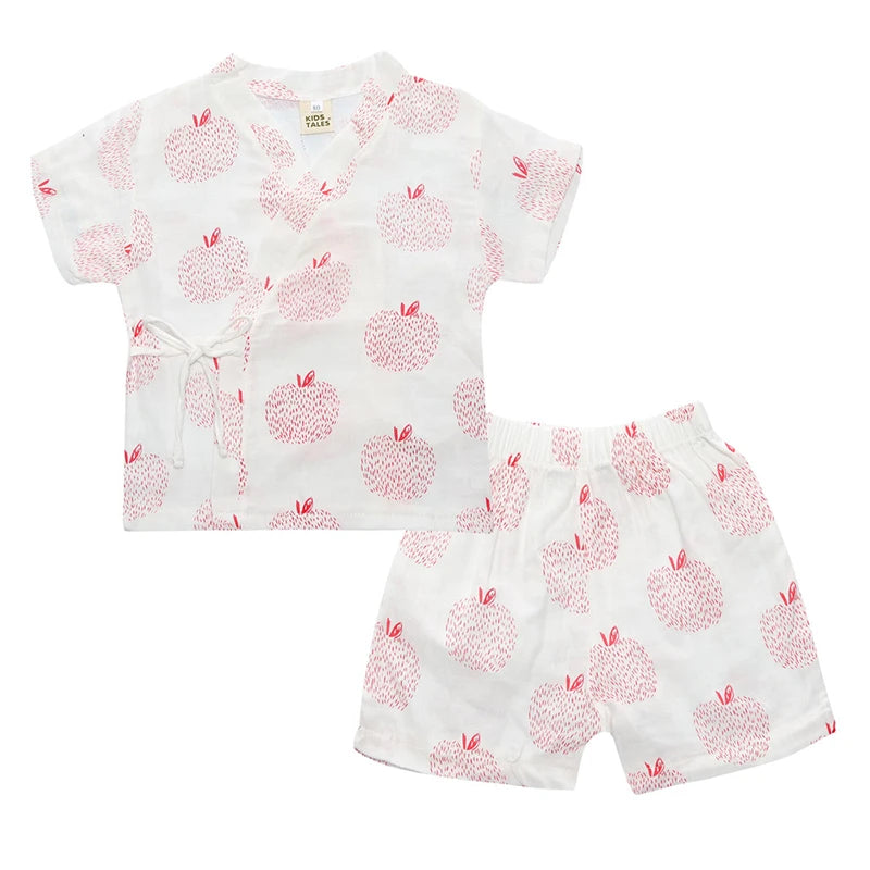 Infant Boys Girls Cotton Casual O-neck Short Sleeve T-Shirt + Shorts Children Outfits