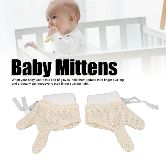 Baby Mittens Mesh Hand Gloves with Drawstring Scratch Free Unisex for Infants Newborns Boys Girls S