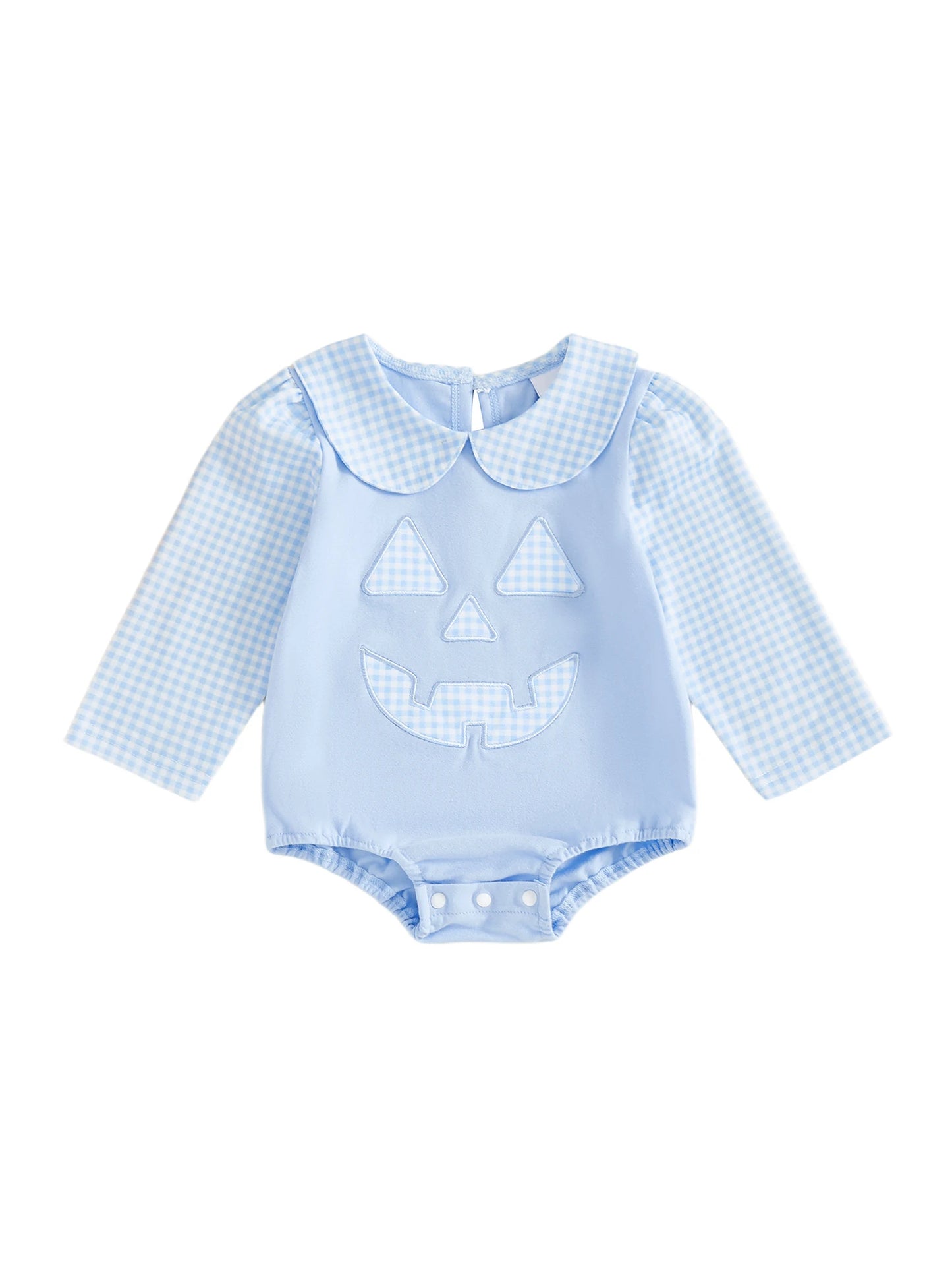 Adorable Toddler Halloween  with Pumpkin Print and Ruffle Sleeves Soft Cotton Baby Romper for Fall Costume