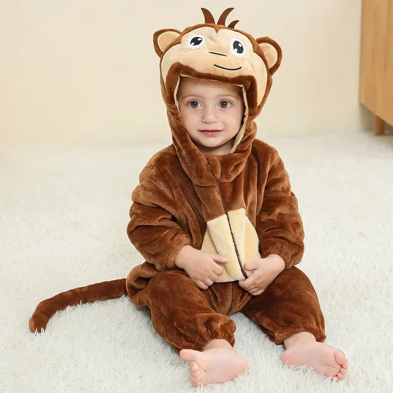 Baby Rompers Winter Lion Costume For Girls Boys Toddler Animal Jumpsuit Infant Clothes Pajamas Kids Overalls
