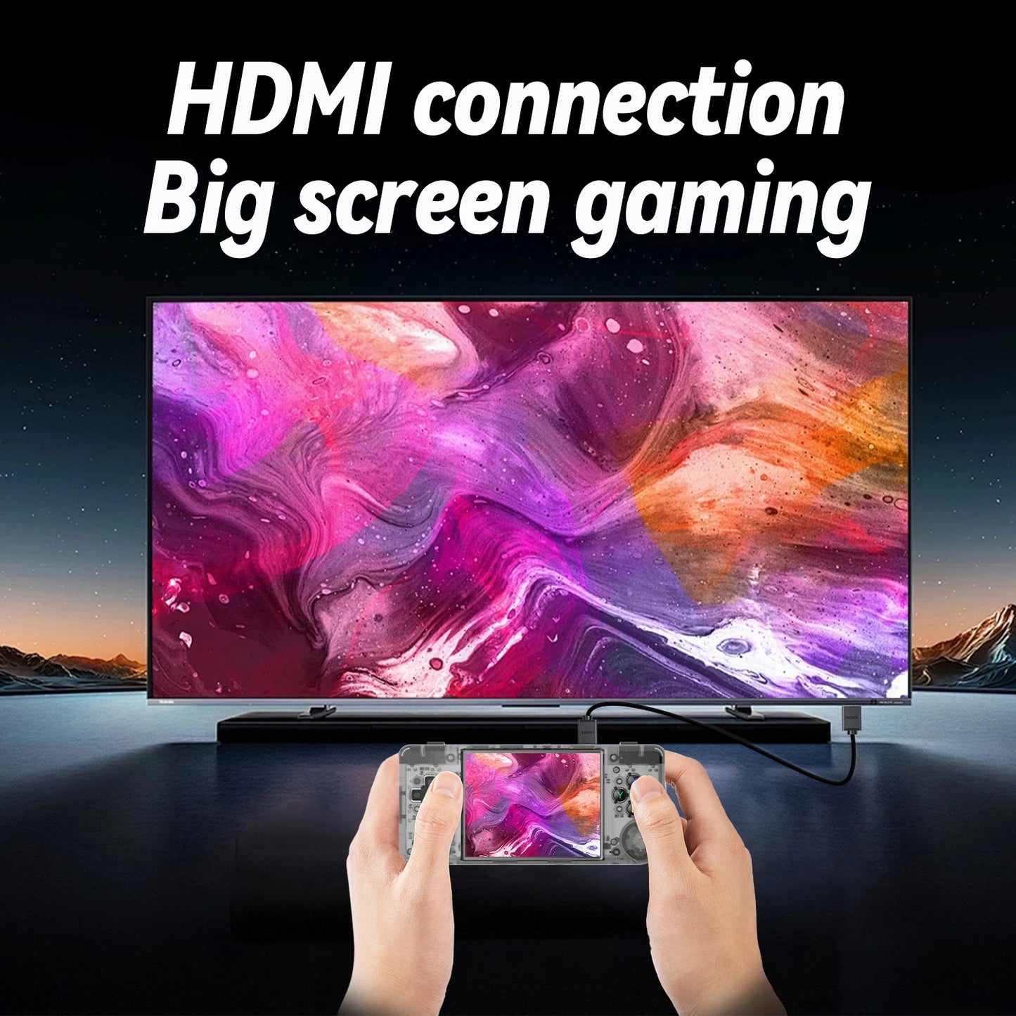 Mini Handheld Game Console 2.83" 640*480 IPS Screen Linux System Supports E-book TV-HDMI-Output 64GB 5000+ Games