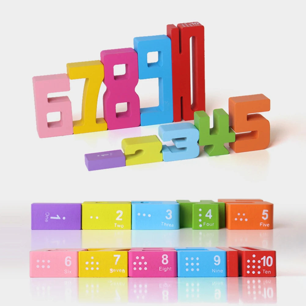 Number Stacking Blocks Preschool Learning Activities Montessori Toys Balance Competition Toy for 3+ Years Old Kids