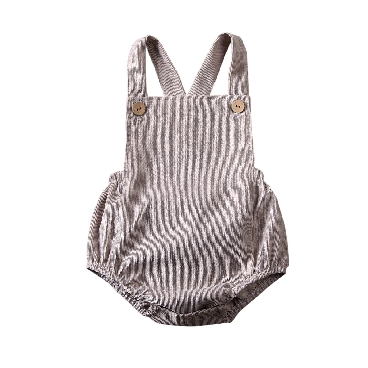 Boys Girls Solid Color Corduroy Sleeveless Jumpsuits