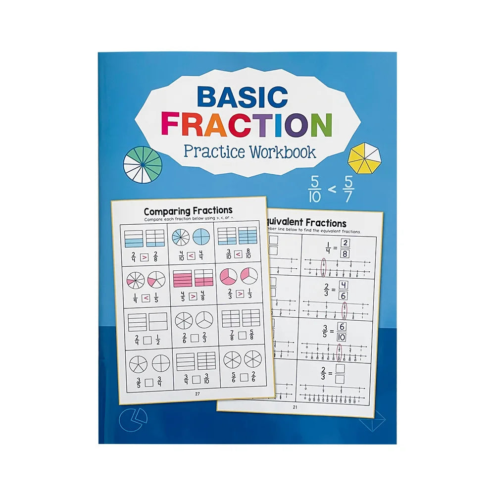 Basic Fraction Learn and Practice Training Workbook Fraction Fact Teacher Teaching Aids Primary School Math Cognitive Test Book