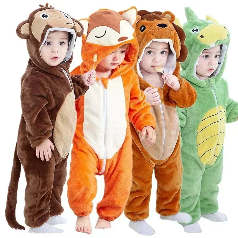 Baby Rompers Winter Lion Costume For Girls Boys Toddler Animal Jumpsuit Infant Clothes Pajamas Kids Overalls