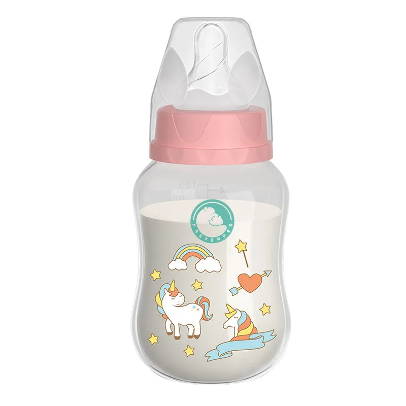 2025 New 150/240ML Baby PP Bottle Wide Mouth Newborn Baby Bottle with Handle Baby Milk Bottle Newborn Pattern Baby Cup BPA Free