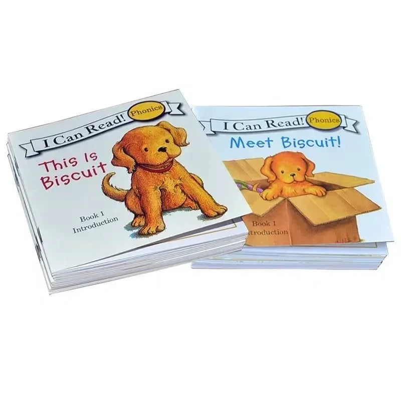 12 Books/set Biscuit Dog Series Picture Book Baby Kids English Cartoon Books Children Learn Words Educational Reading Book
